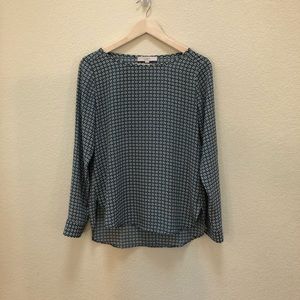 Ann Taylor LOFT teal medallion blouse